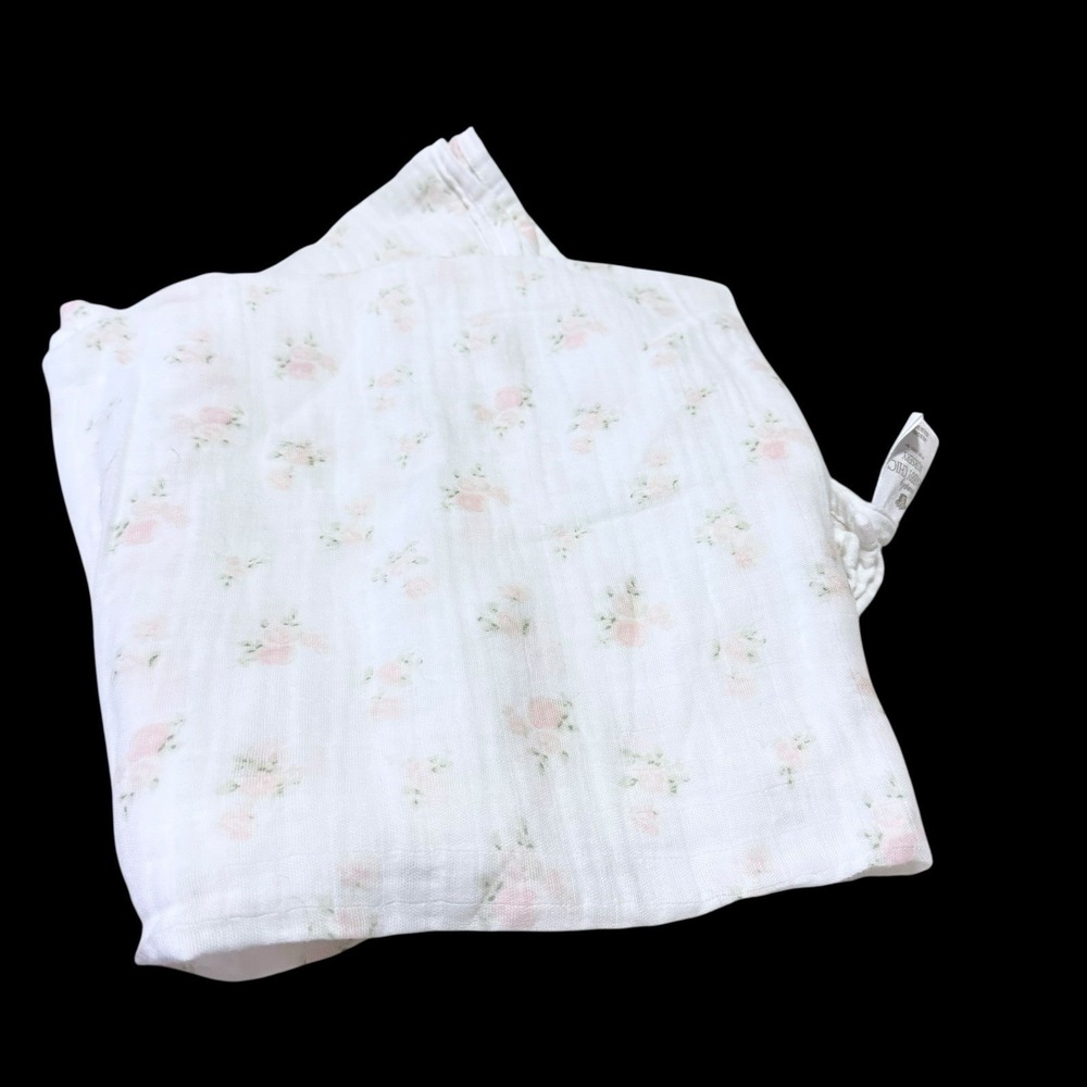 Simply Shabby Chic Nursery Pink Floral Muslin Swaddle Blanket 2018 Preowned